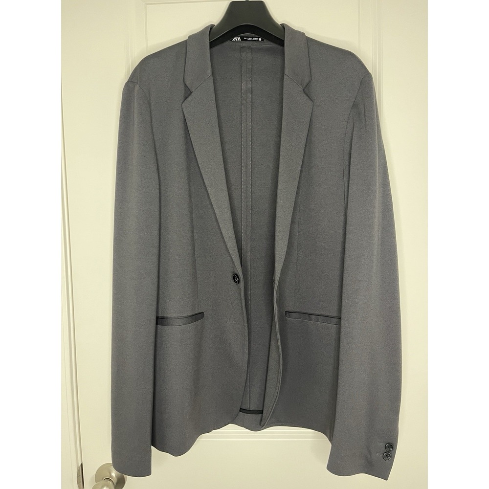 Zara Men's Blazer Sport Coat Grey Size L Single Button
